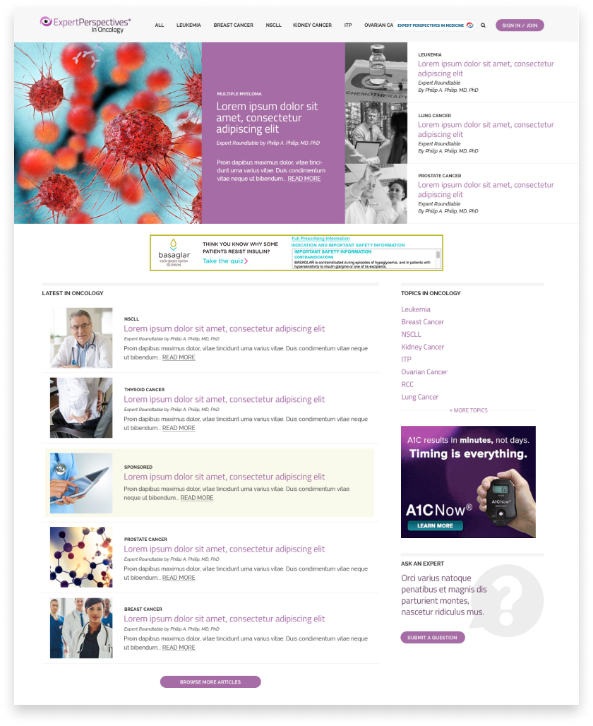 Expert Perspectives web site screenshot
